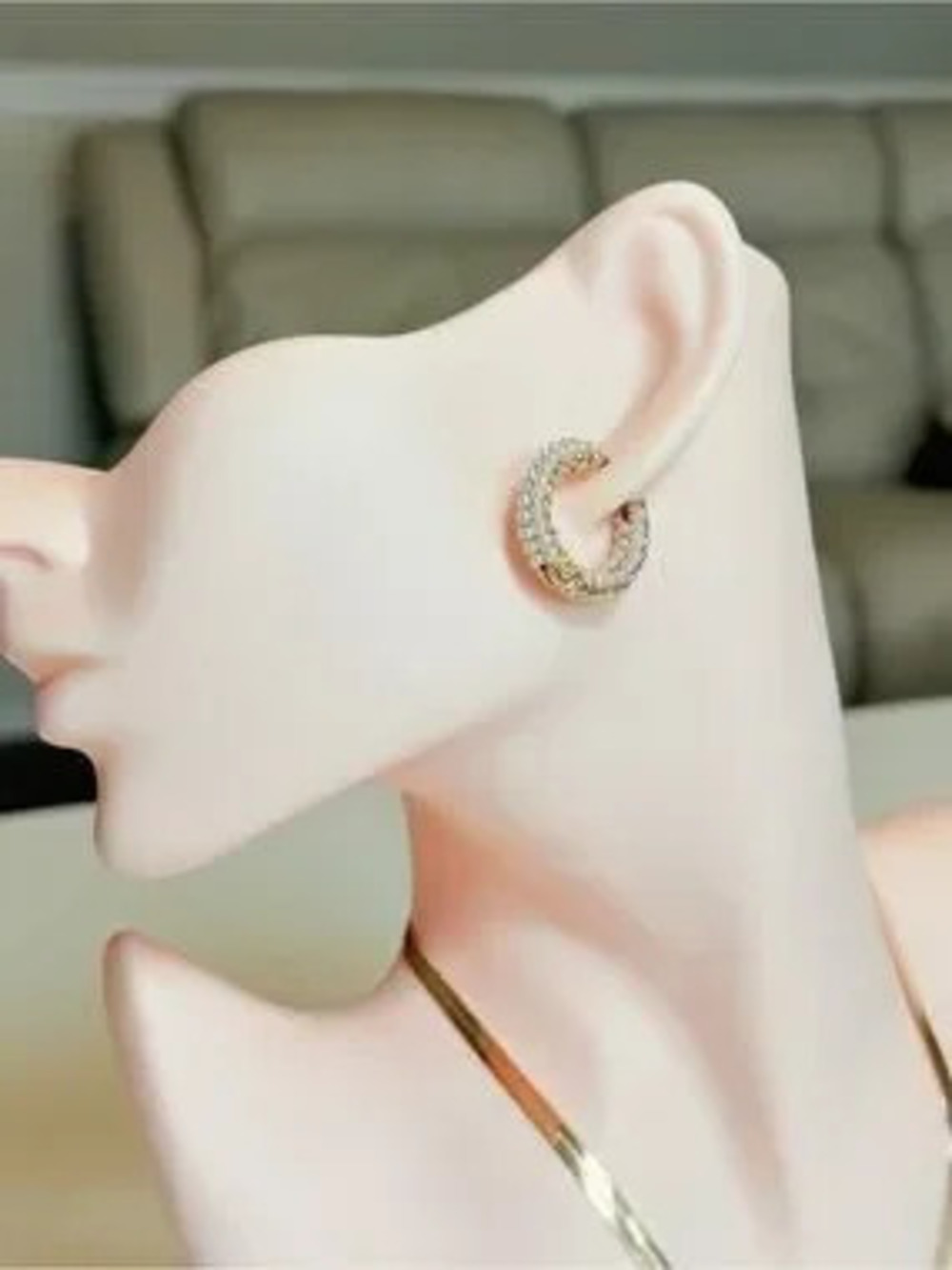 Gold Crystal Hoop Earrings